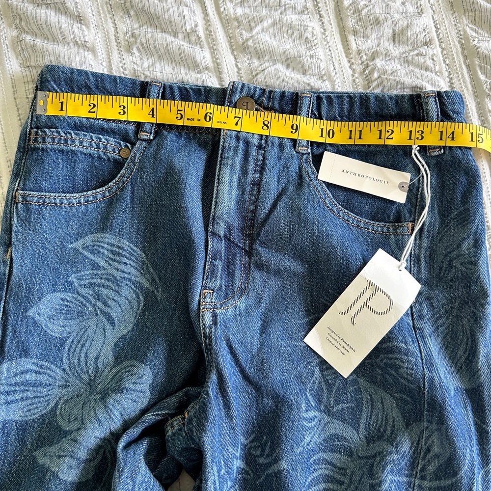 Pilcro Blue Floral Wide-Leg Flare Jeans - Picture 7 of 11